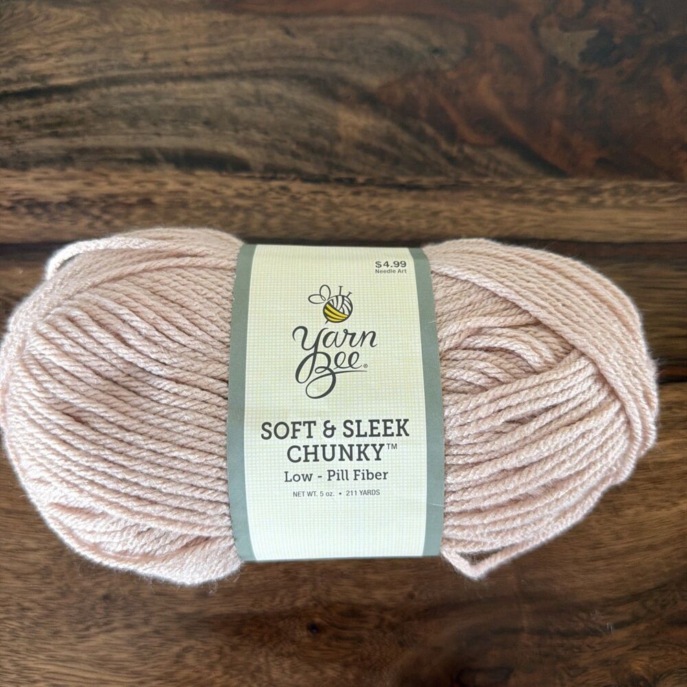 Yarn Bee Soft & Sleek CHUNKY Low Pill Fiber Color BLUSH 5 Oz Skein 211 YARDS